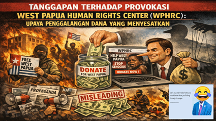 TANGGAPAN TERHADAP PROVOKASI WEST PAPUA HUMAN RIGHTS CENTER (WPHRC): UPAYA PENGGALANGAN DANA YANG MENYESATKAN
