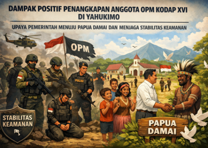 DAMPAK POSITIF PENANGKAPAN ANGGOTA ORGANISASI PAPUA MERDEKA (OPM) KODAP XVI DI YAHUKIMO MERUPAKAN UPAYA PEMERINTAH MENUJU PAPUA MENUJU DAMAI DAN MENJAGA STABILITAS KEAMANAN