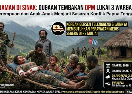 Tiga Warga Terluka Akibat Penembakan yang Diduga Dilakukan OPM di Distrik Sinak Papua Tengah
