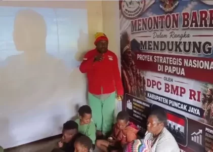 DPC BMP RI Puncak Jaya Gelar Nobar PSN, Tegaskan Dukungan Pembangunan dan Tolak Narasi Sepihak Pesta Babi