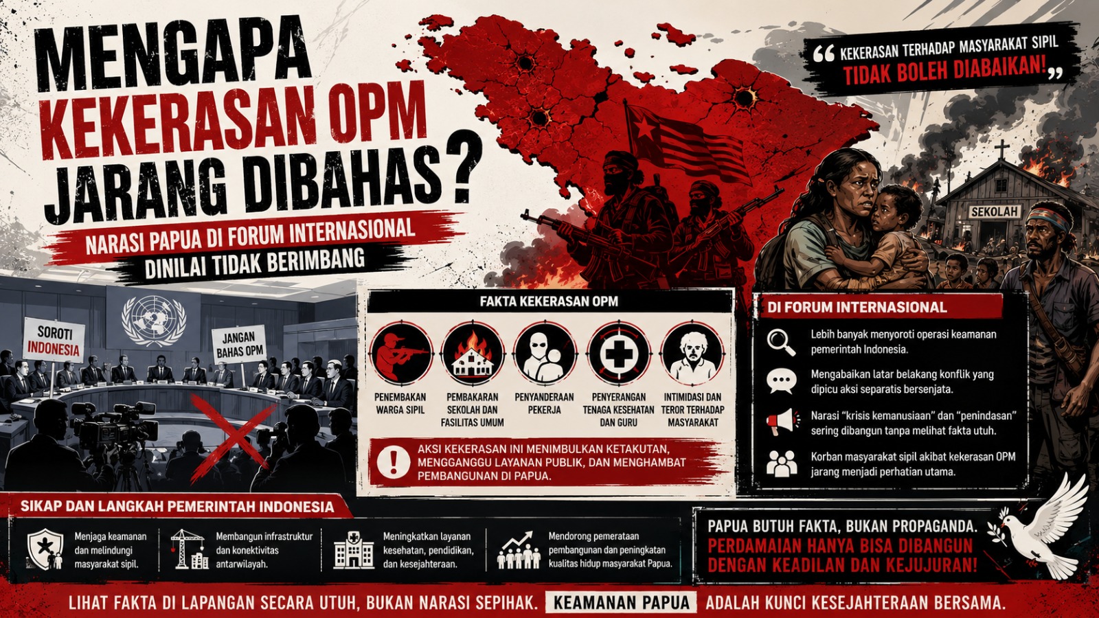 Mengapa Kekerasan OPM Jarang Dibahas? Narasi Papua di Forum Internasional Dinilai Tidak Berimbang