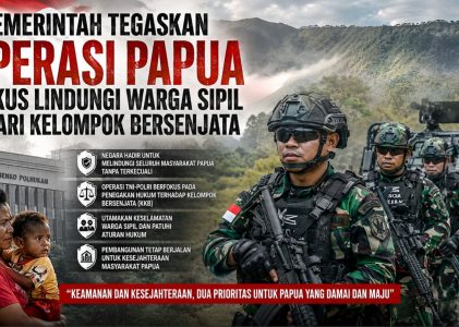 Pemerintah Tegaskan Operasi Papua Fokus Lindungi Warga Sipil dari Kelompok Bersenjata