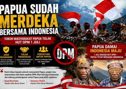 Tokoh Masyarakat Papua Tolak HUT OPM 1 Juli, Papua Sudah Merdeka Bersama Indonesia